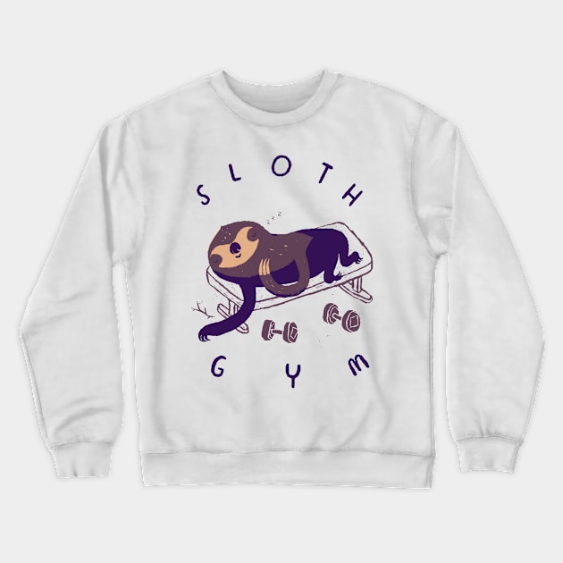 sloth gym Crewneck Sweatshirt by crackdesign